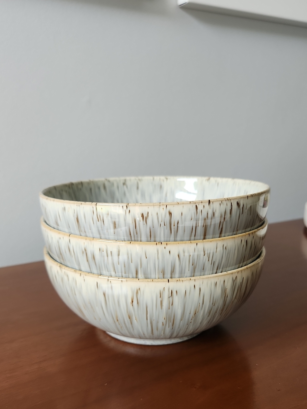 Denby Halo Speckle Stoneware Cereal Bowls - Blue - Set #3
